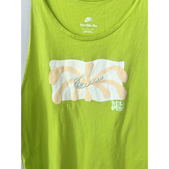 The Nike Tee Sportswear Spring Break Tank Top Lime Green Cotton Size Large ASOS - Picture 6 of 8